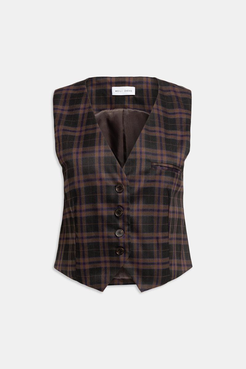 Weili zheng Gilet classico in gabardina check Soddisfazione Garantita