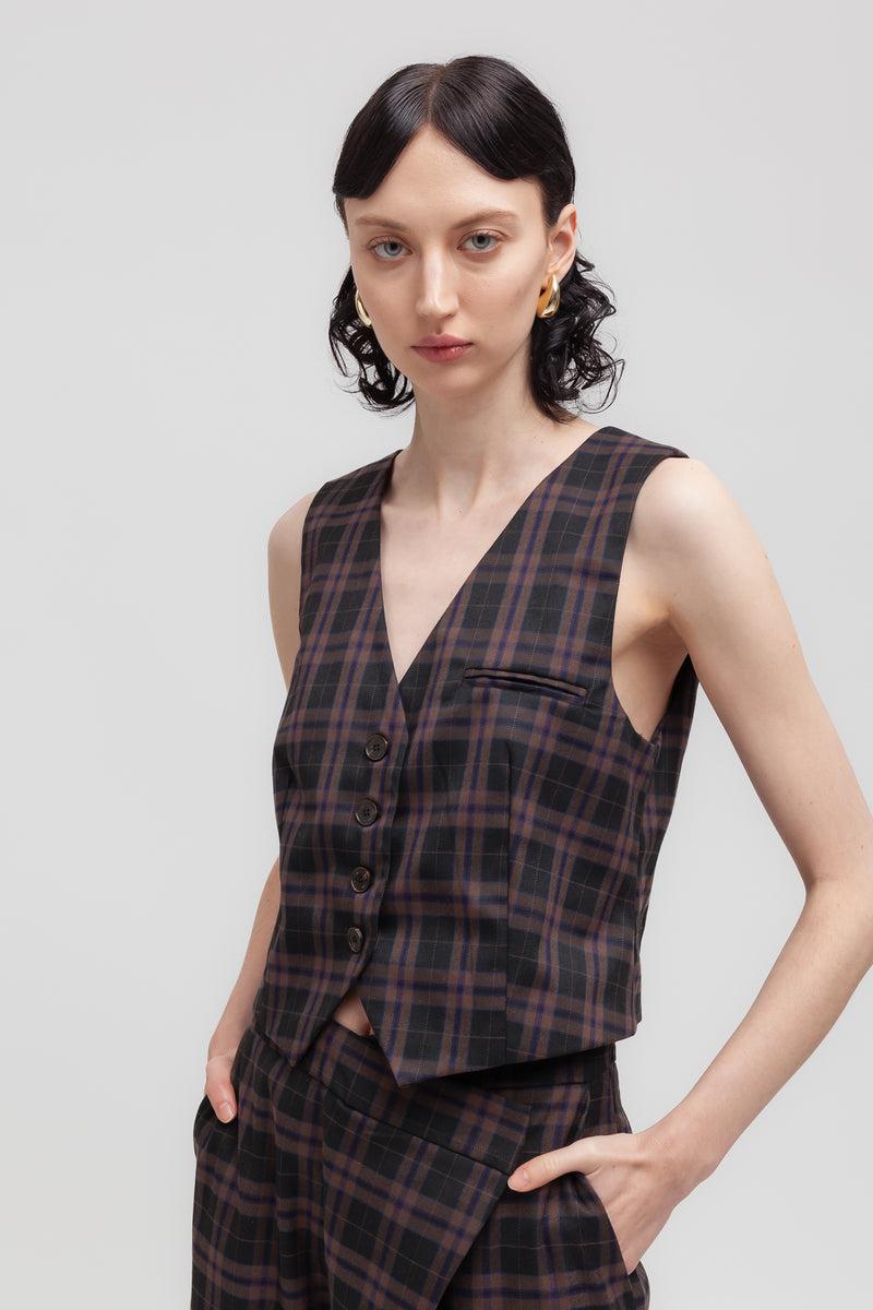 Weili zheng Gilet classico in gabardina check Soddisfazione Garantita