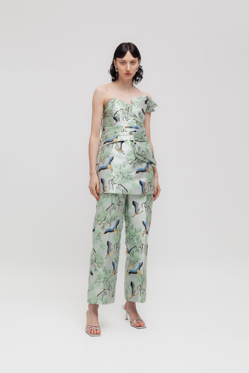 Weili zheng Mini abito in broccato Presa