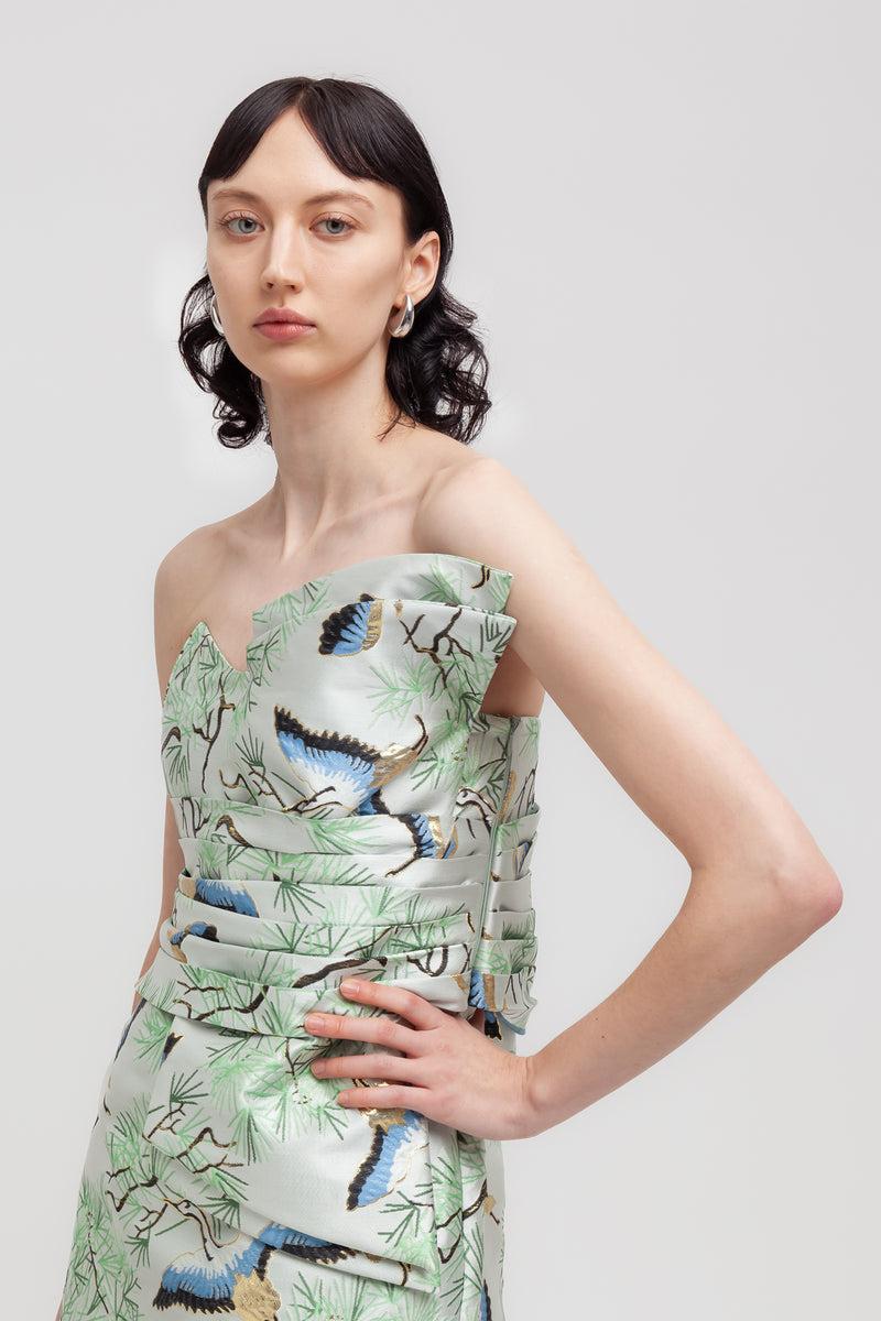 Weili zheng Mini abito in broccato Presa