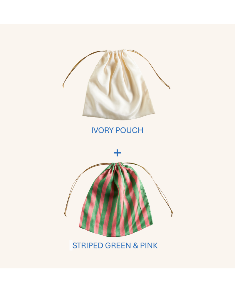 Y'am Capri Helenuccia Bag + un sacchetto colorato righe rosa e verde Novità