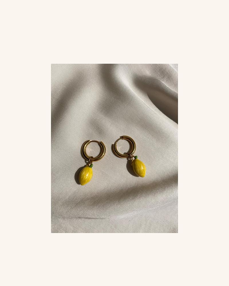Y'am Capri Lemons hoop earrings - small size Outlet