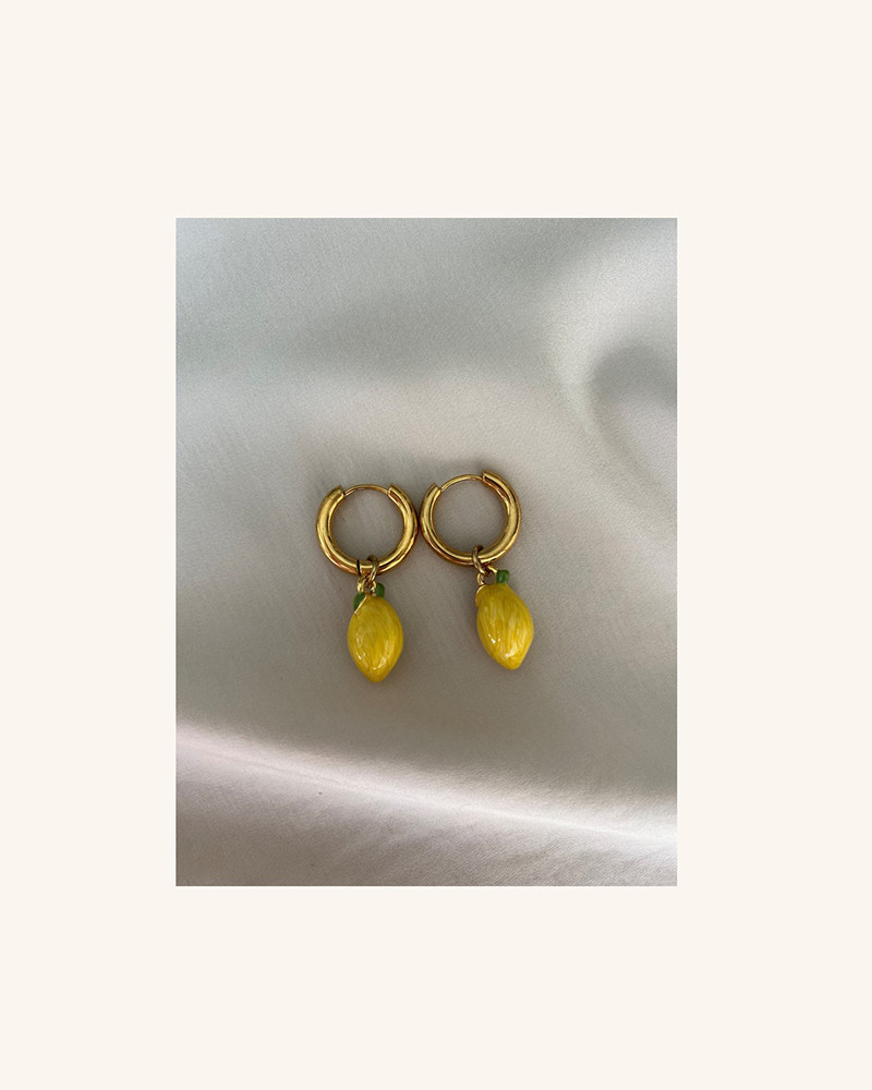 Y'am Capri Lemons hoop earrings - small size Outlet