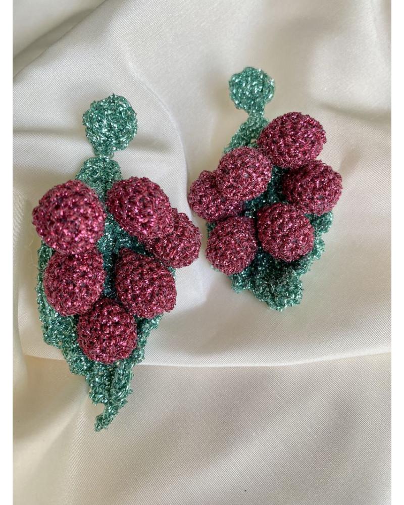 Y'am Capri Grapes Crochet earrings Vendite Flash