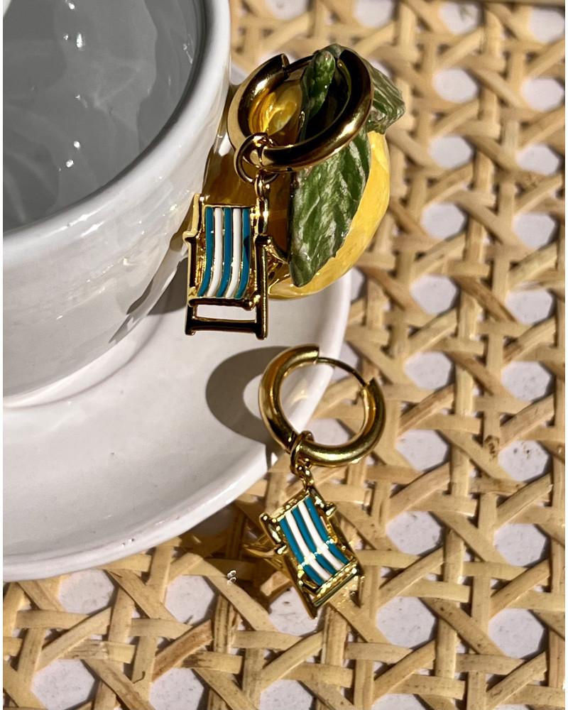 Y'am Capri Fontelina Chair hoop earrings Nuovo
