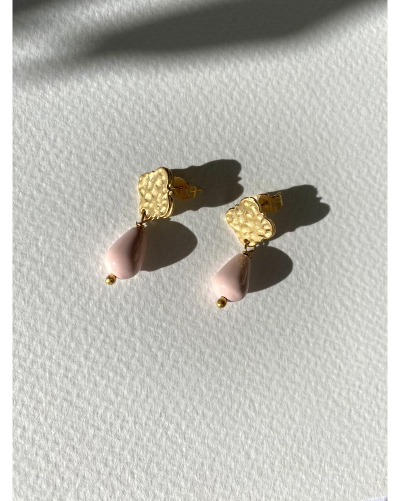 Y'am Capri Y'AM mini stud earrings with pink coral paste Acquista Ora