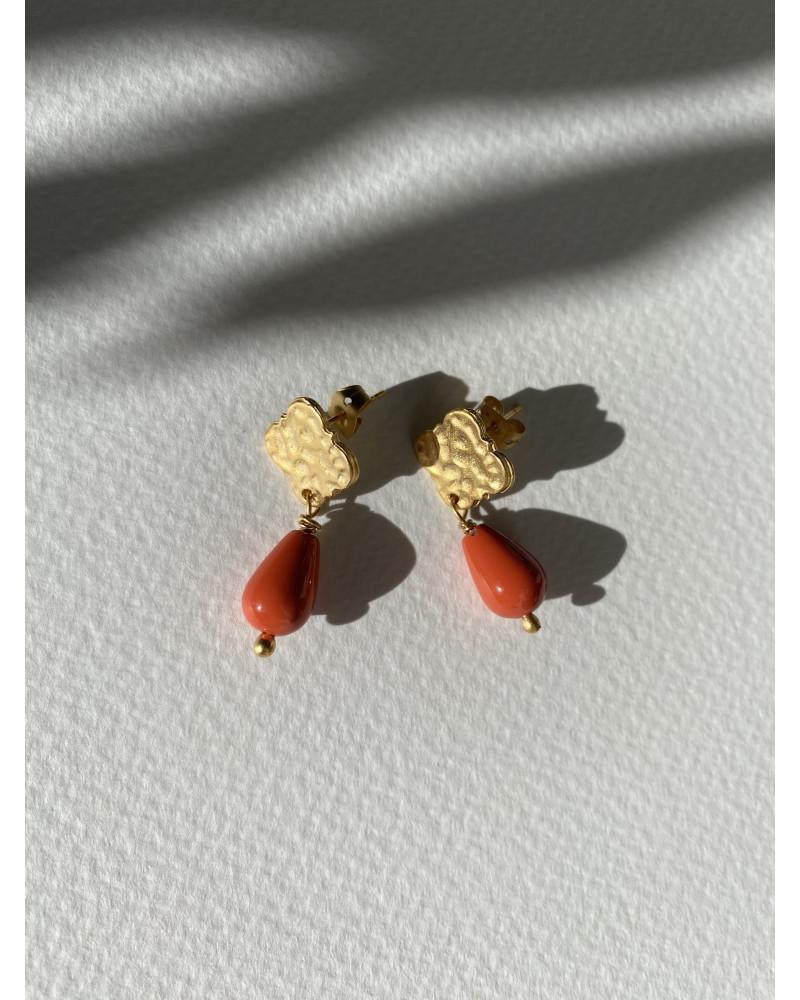 Y'am Capri Y'AM mini stud earrings with red coral paste Promozione Limitata