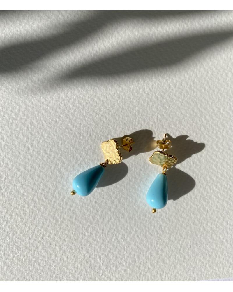 Y'am Capri Y'AM mini stud earrings with turquoise paste Fino Al -60%