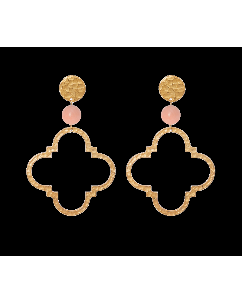 Y'am Capri Y'AM long maxi earrings with pink coral beads Vendita Calda
