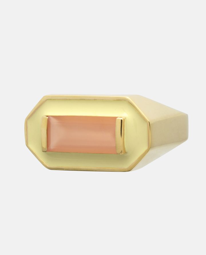 Aliita DECO MAXI BAGUETTE PIETRA DI LUNA ANELLO Consegna Veloce