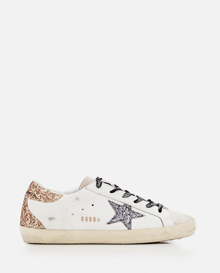 Golden Goose SNEAKERS SUPER STAR IN PELLE E GLITTER Black Friday Prezzi