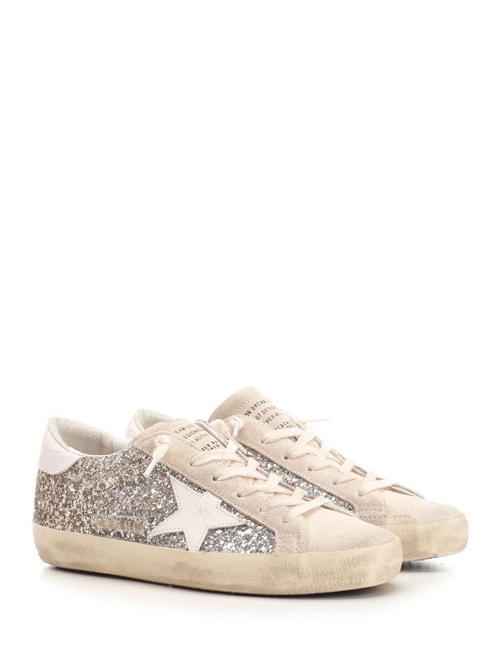Al Duca D'Aosta Golden Goose Sneakers "Super Star" glitter Trasporto libero internazionale