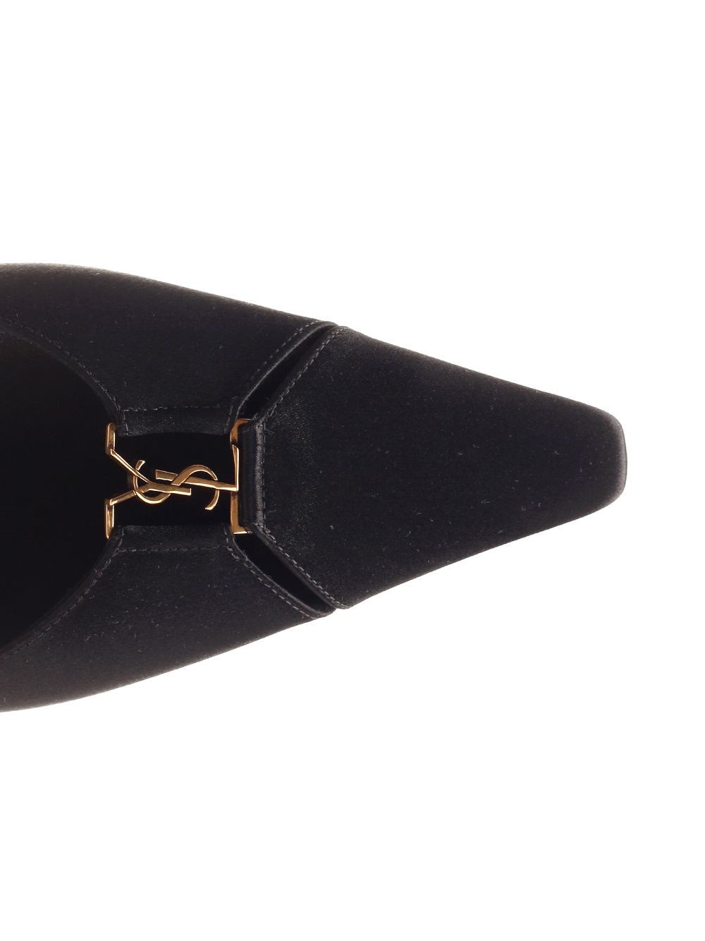 Al Duca D'Aosta Saint Laurent Ballerine aperte sul retro"BABYLONE" in crêpe satin Presa