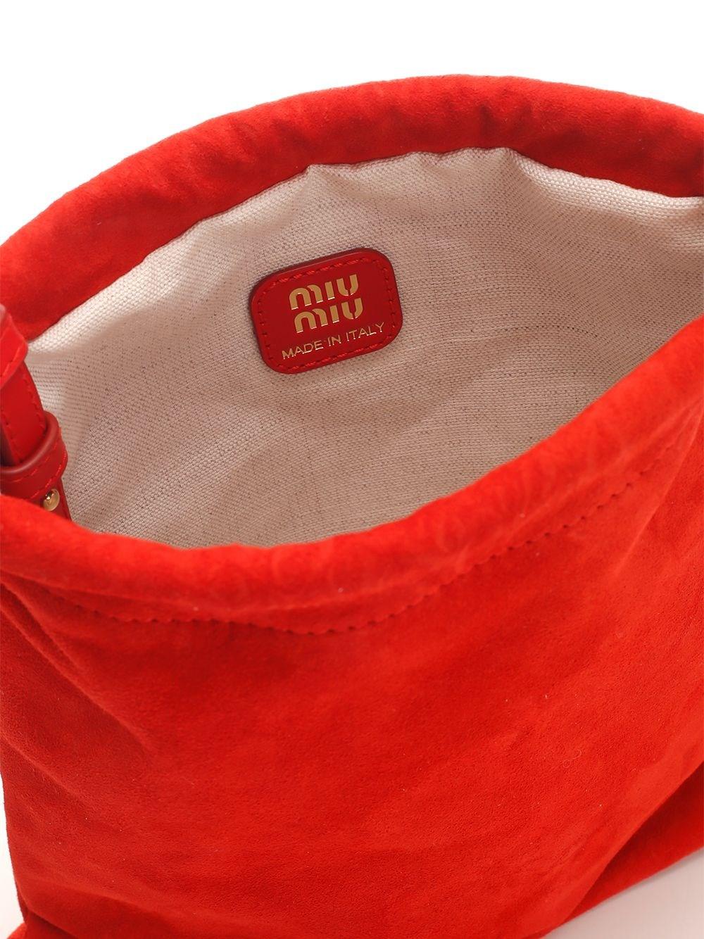 Al Duca D'Aosta Miu Miu Pouch in pelle scamosciata Negozio
