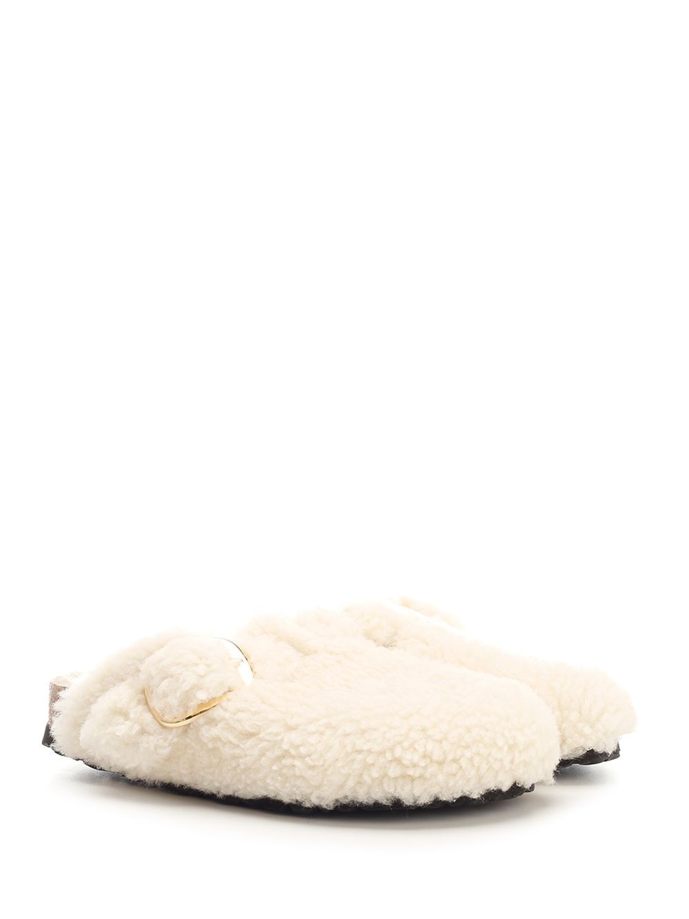 Al Duca D'Aosta Birkenstock Slipper "Boston Big Buckle" in shearling Sconto di tempo limitato