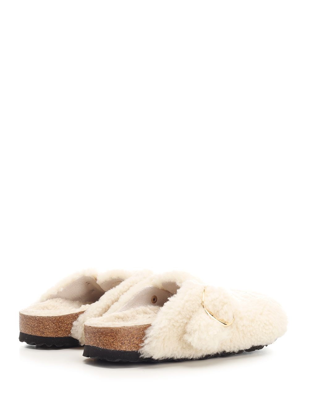 Al Duca D'Aosta Birkenstock Slipper "Boston Big Buckle" in shearling Sconto di tempo limitato