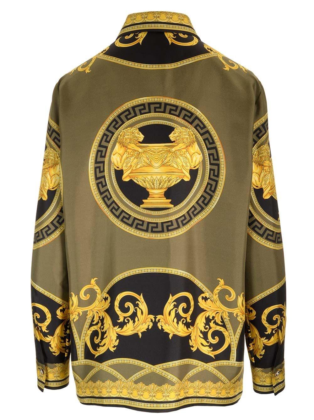 Al Duca D'Aosta Versace Camicia in twill di seta "Barocco" Grandi sconti