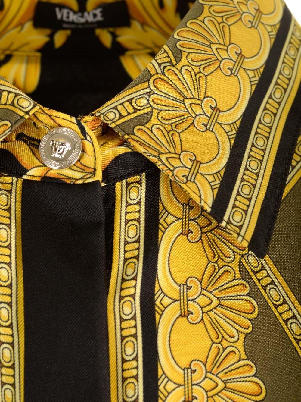 Al Duca D'Aosta Versace Camicia in twill di seta "Barocco" Grandi sconti
