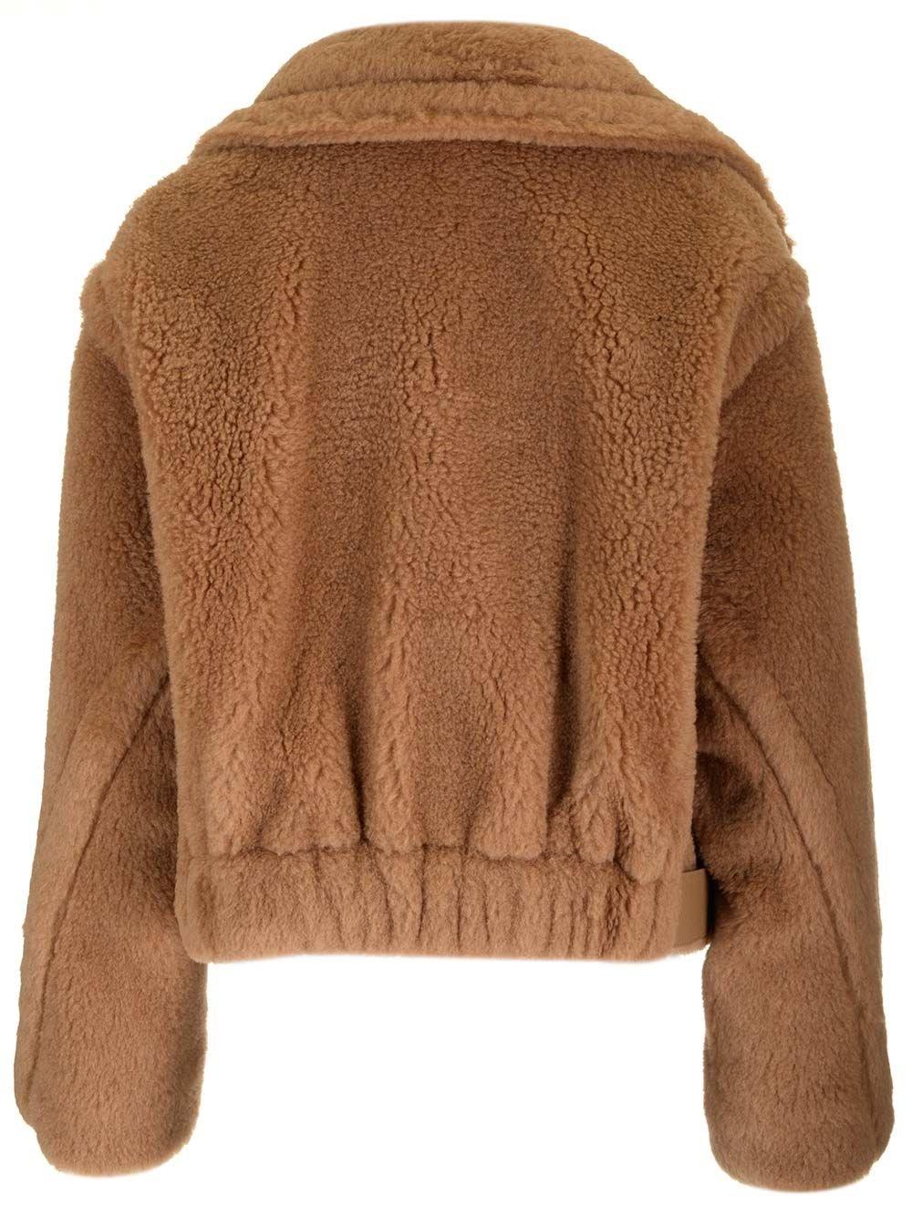 Al Duca D'Aosta Max Mara LOOK 24 - GARDONE TEDDY BIKER SILK CAMEL Fornitura limitata