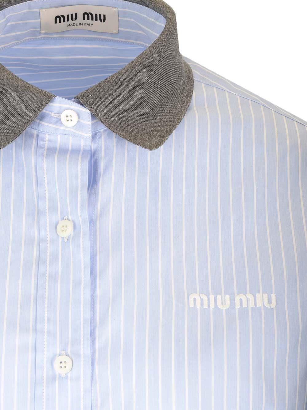 Al Duca D'Aosta Miu Miu Camicia in cotone a righe Promozione temporanea