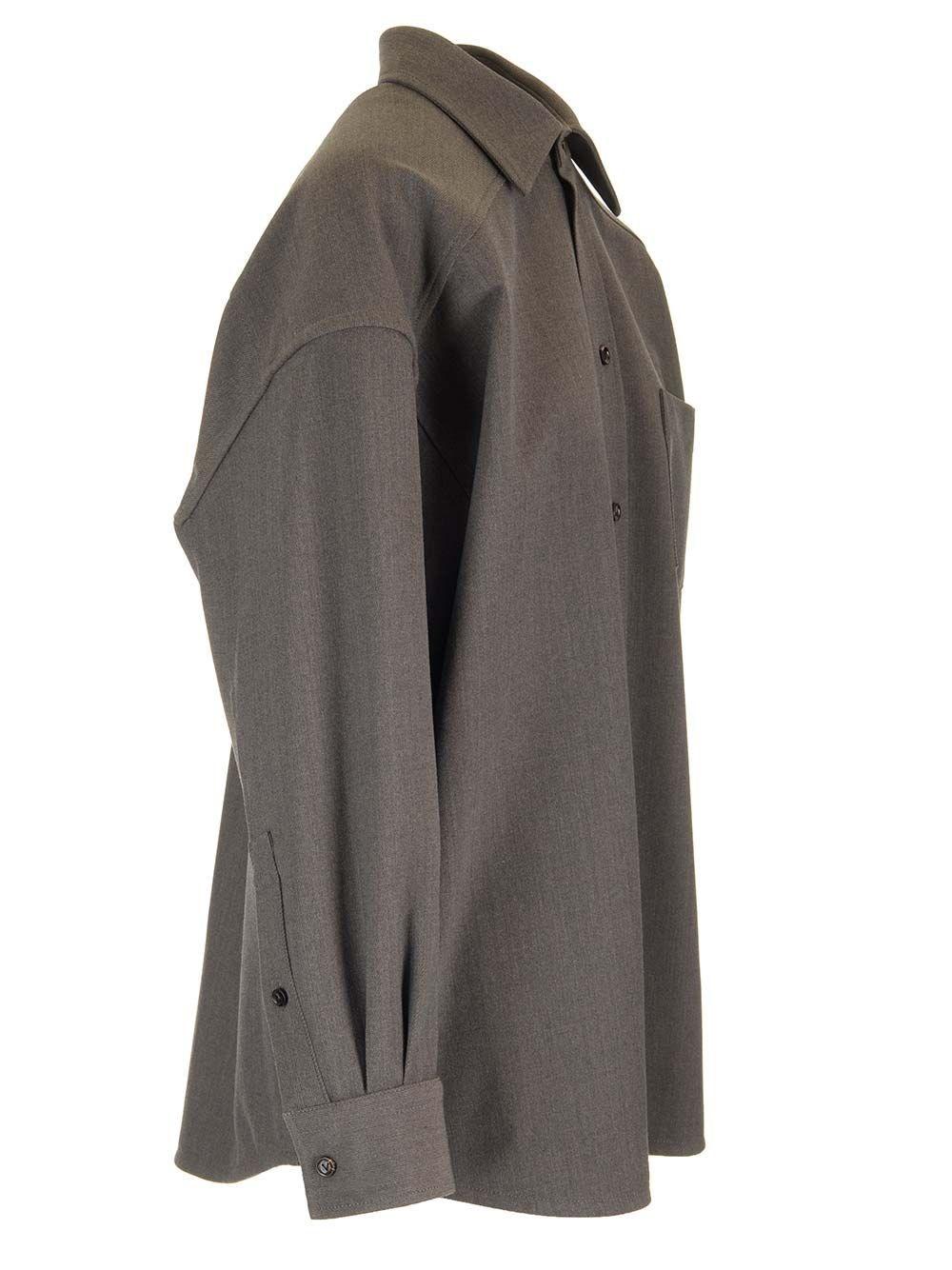 Al Duca D'Aosta Bottega Veneta Overshirt in lana leggera stretch In vendita