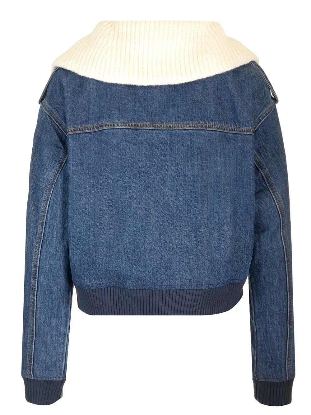 Al Duca D'Aosta Self-portrait Giacca jeans collo in maglia 2025