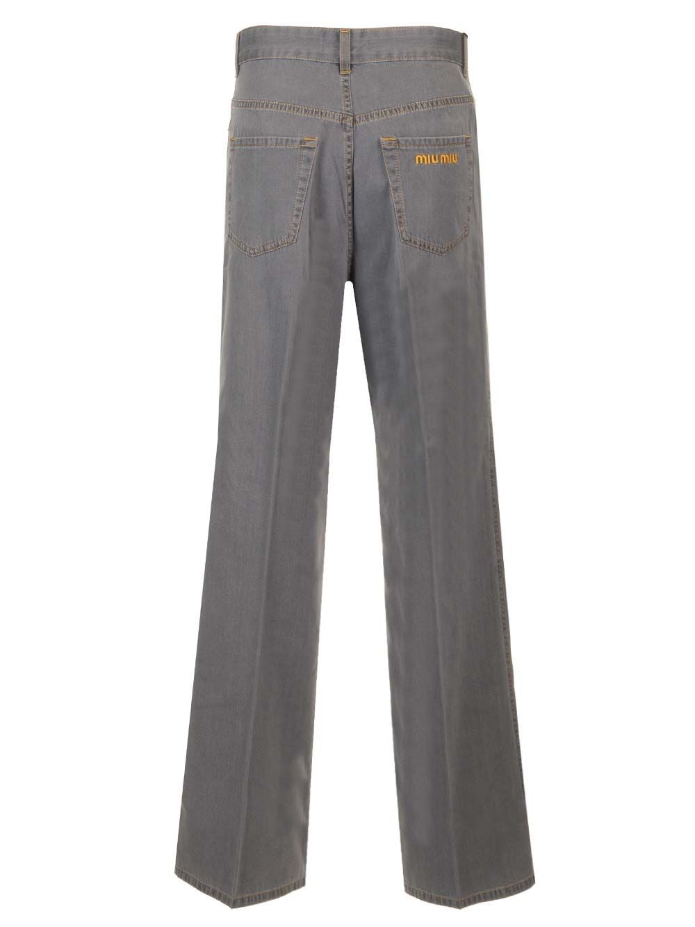 Al Duca D'Aosta Miu Miu Pantaloni in denim chambray Liquidazione