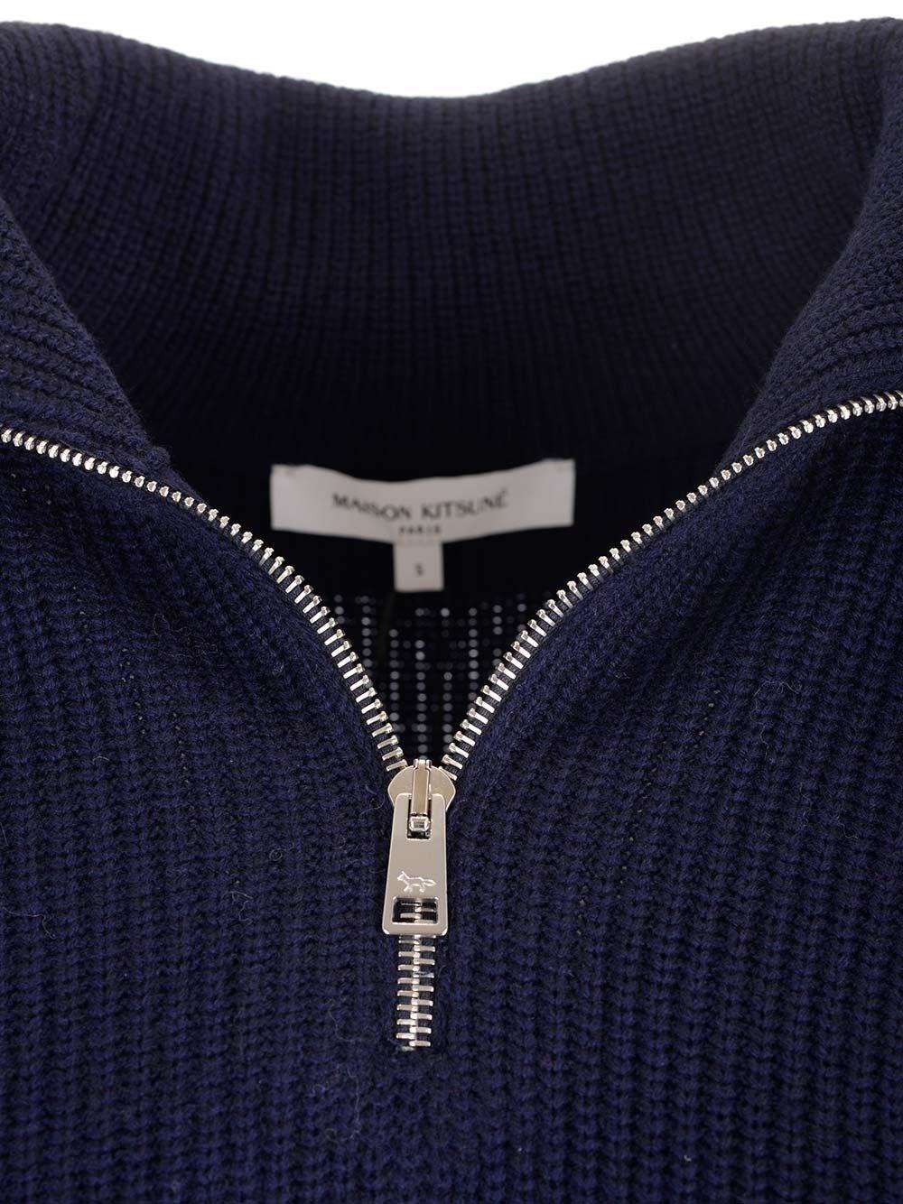 Al Duca D'Aosta Maison Kitsuné Maglia mezza zip lana cashmere Sconto di tempo limitato