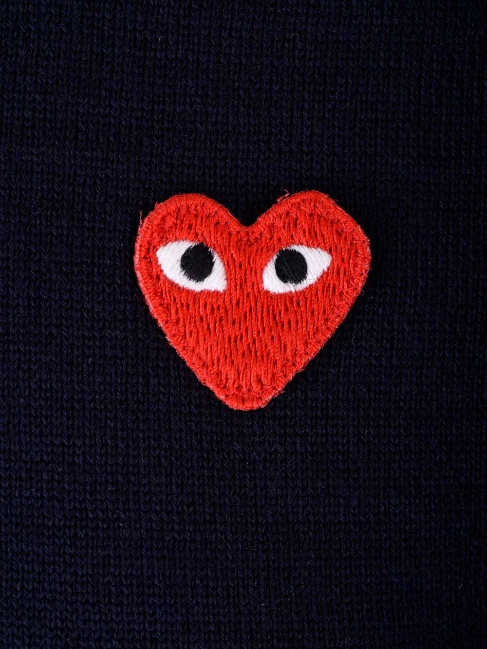 Al Duca D'Aosta Comme Des Garcons Play EX-P1N094 NAVY POLO NECK SHORT SLEEVES COTT POLO Fornitura limitata