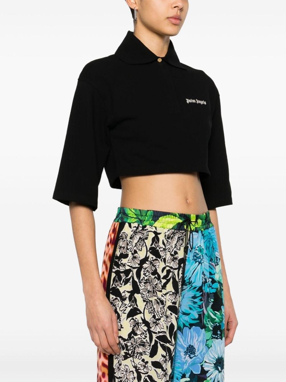 Al Duca D'Aosta Palm Angels Polo cropped in cotone Offerta esclusiva