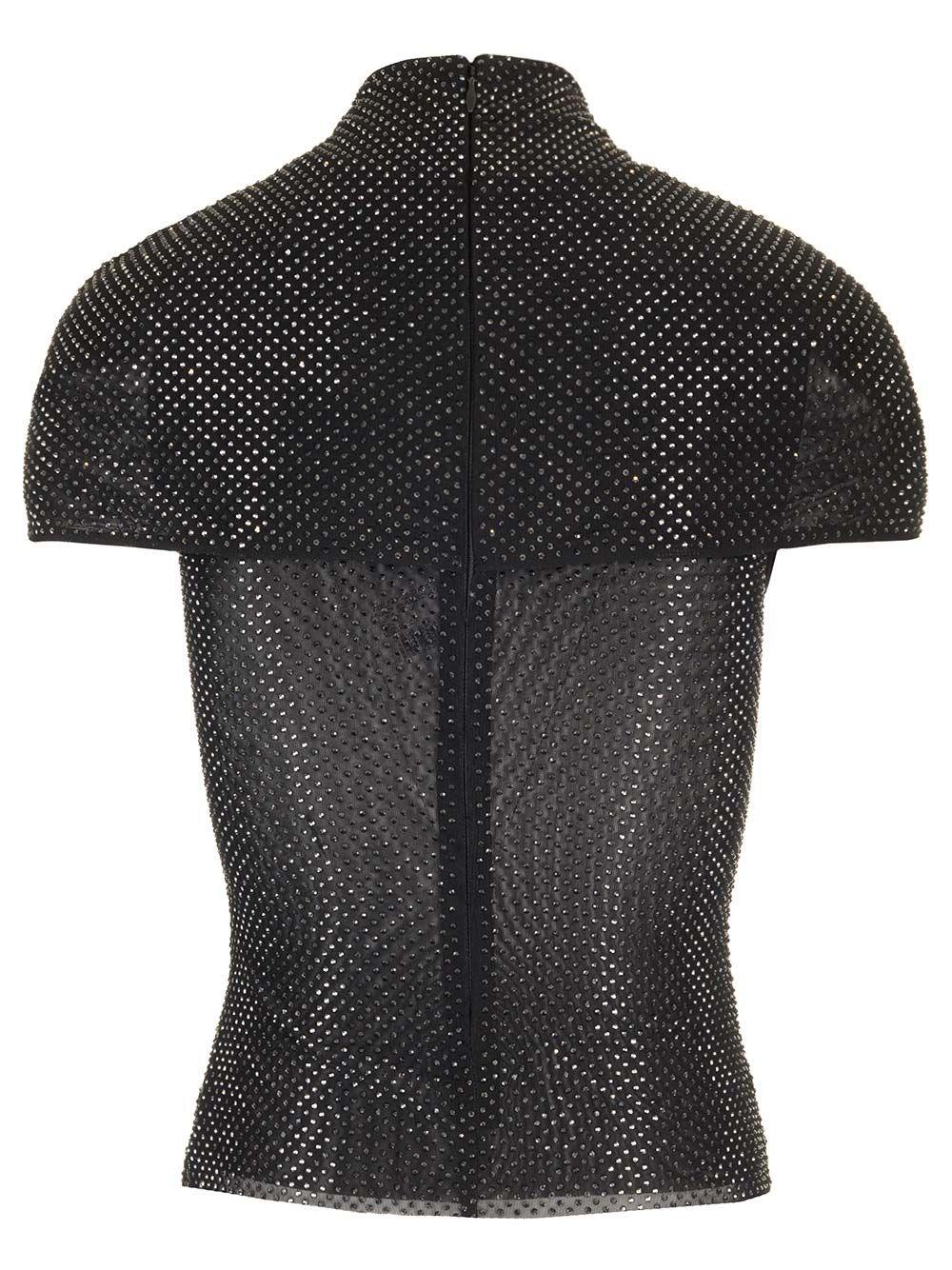 Al Duca D'Aosta Self-portrait Top in mesh Black Friday