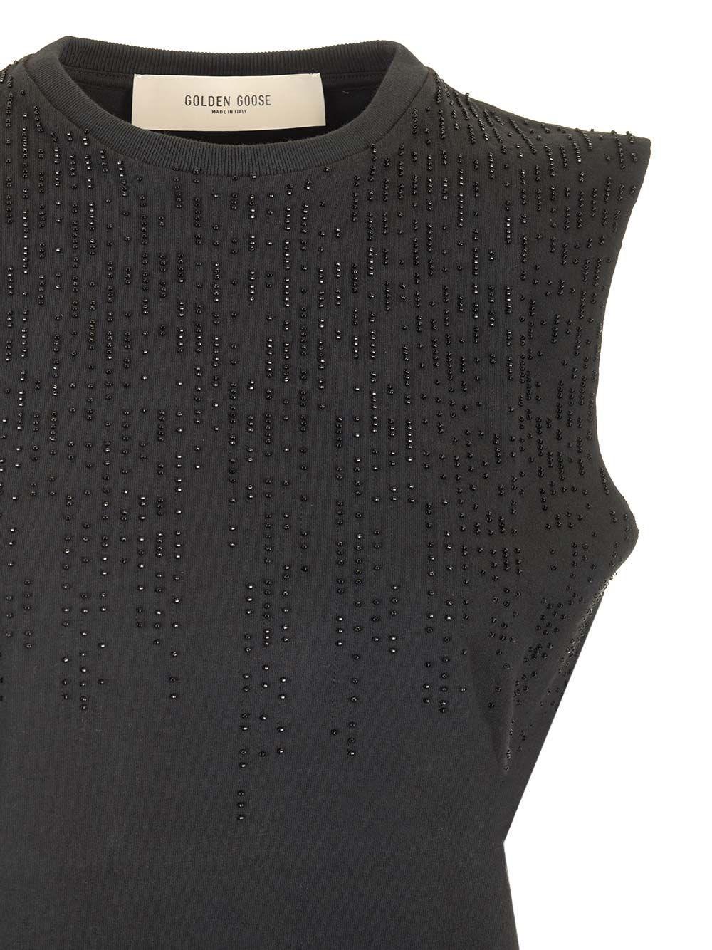 Al Duca D'Aosta Golden Goose Top in cotone con perline Cyber Monday