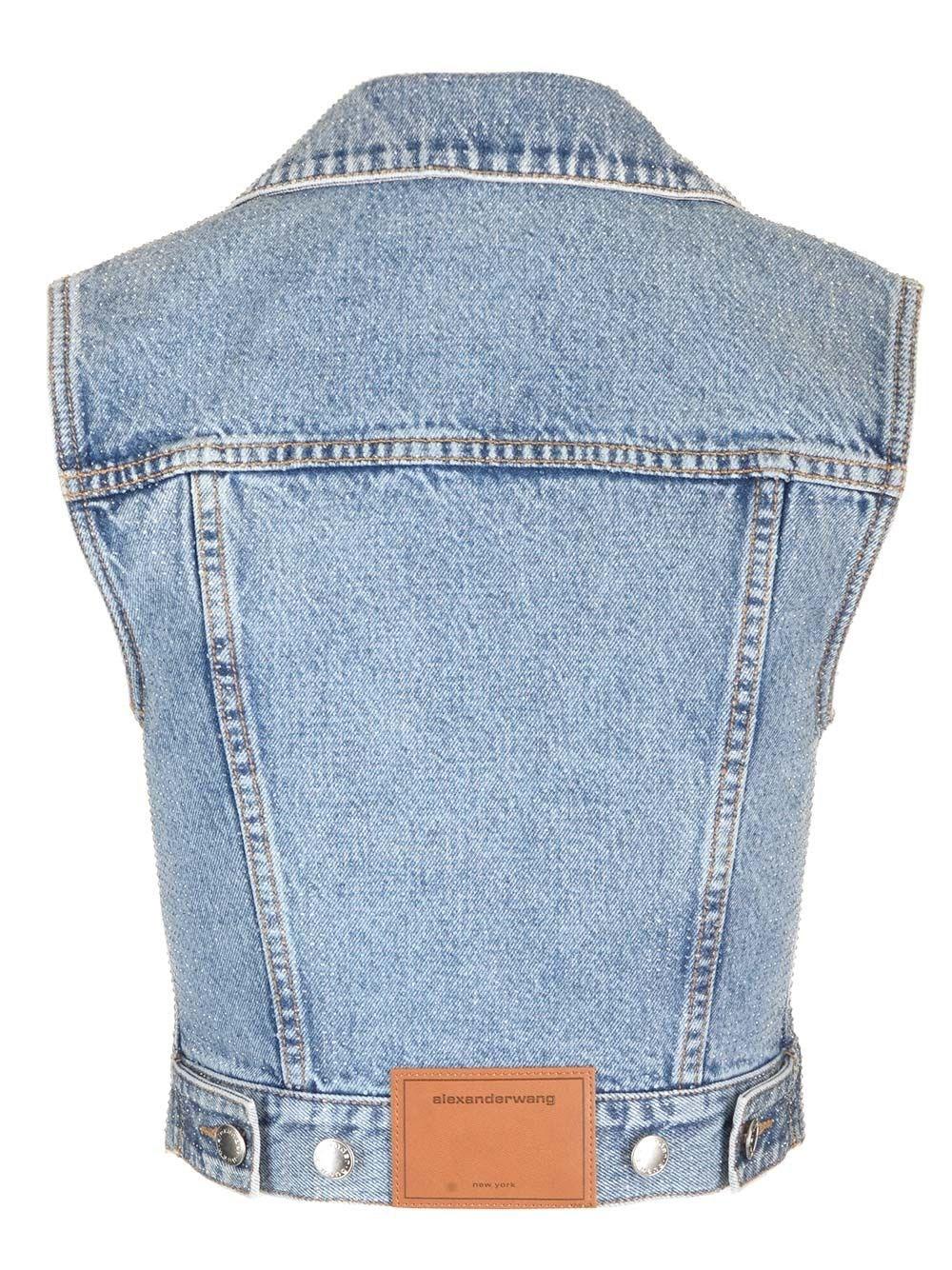 Al Duca D'Aosta Alexander Wang Gilet in jeans chiaro Offerta natalizia