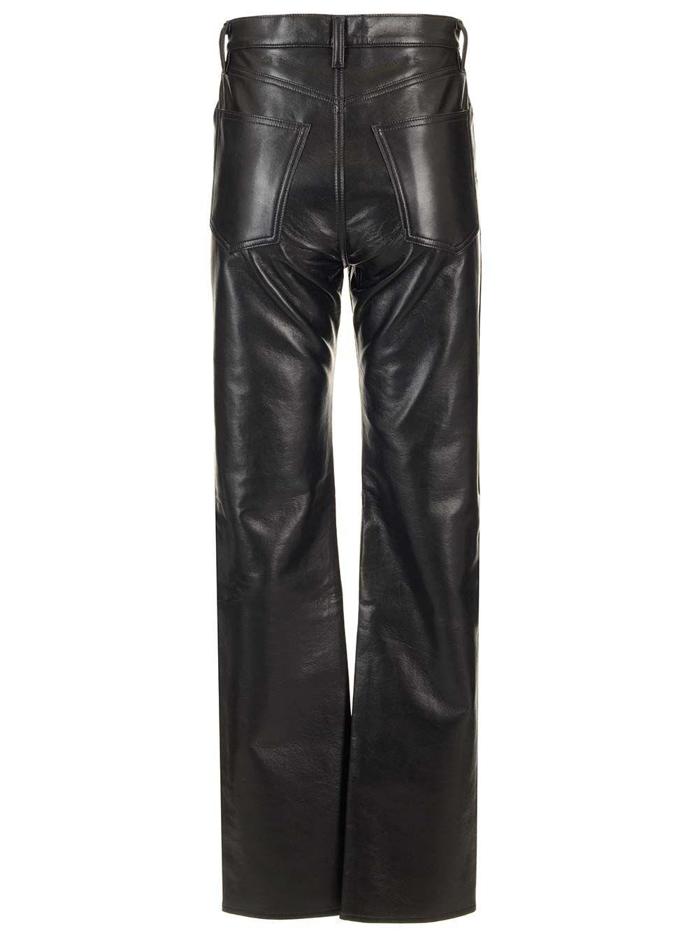 Al Duca D'Aosta Agolde Pantaloni in pelle "90's pinch Waist long" Solo un giorno rimasto