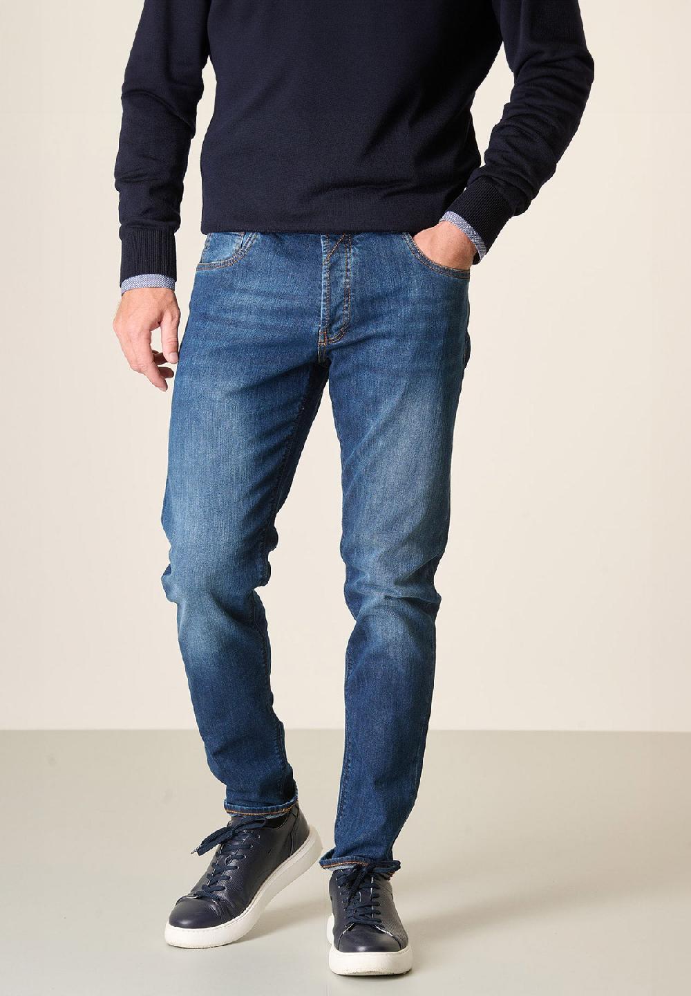 Angelico Jeans lavaggio scuro cotone stretch slim fit Angelico Jeans lavaggio scuro cotone stretch slim fit