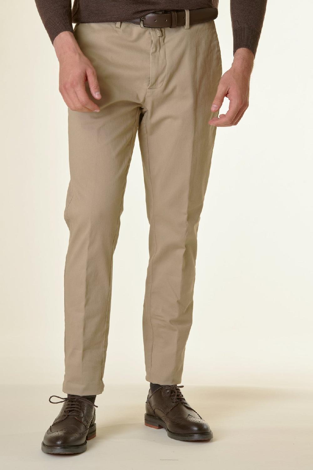 Angelico Pantalone sabbia twill stretch slim Consegna Veloce