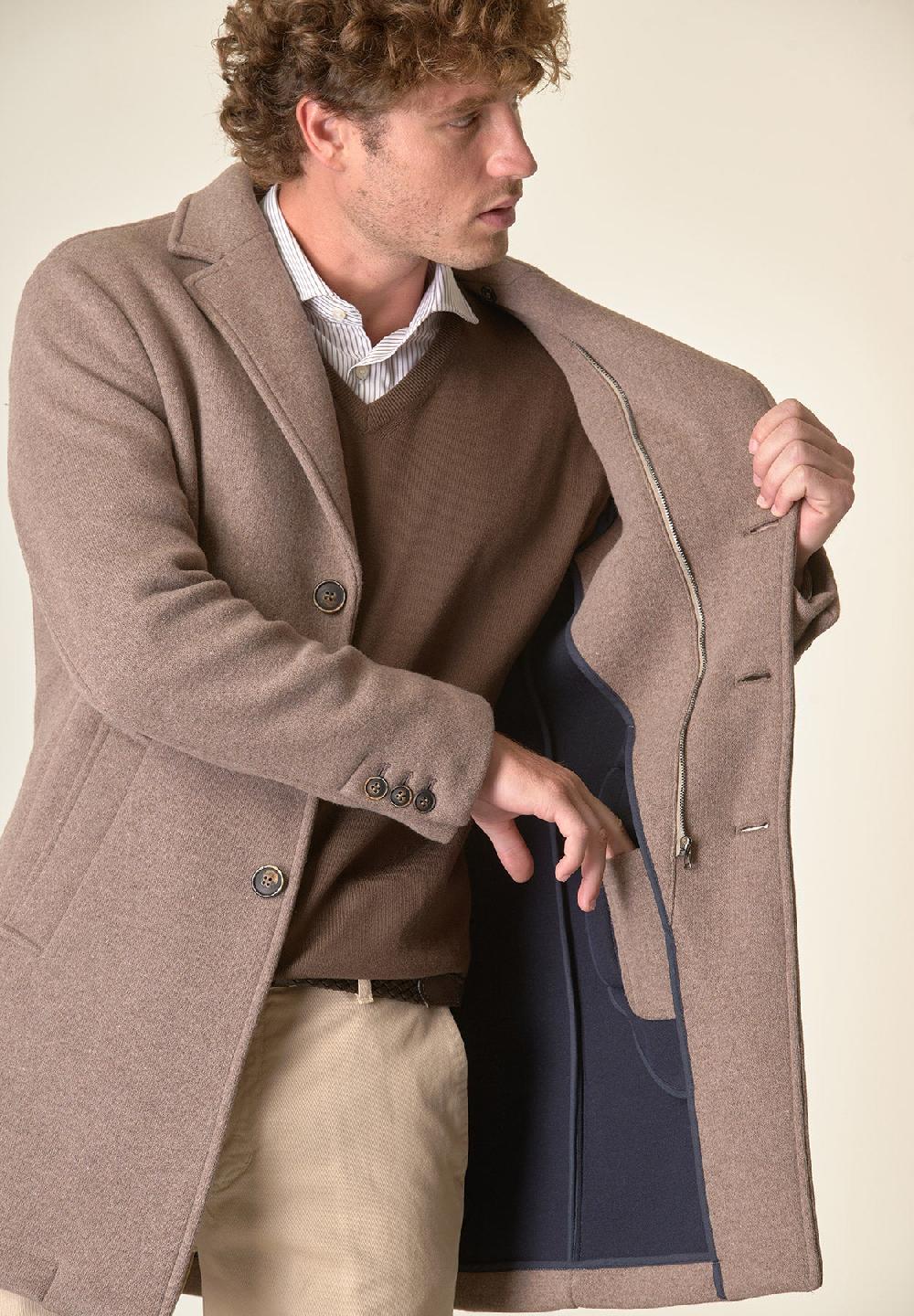 Angelico Cappotto nocciola sfoderato pettorina staccabile Prezzo Ridotto