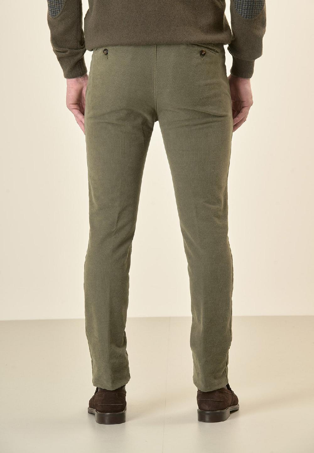 Angelico Pantalone verde fustagno jacquard cotone slim fit 50% di sconto per tempo limitato