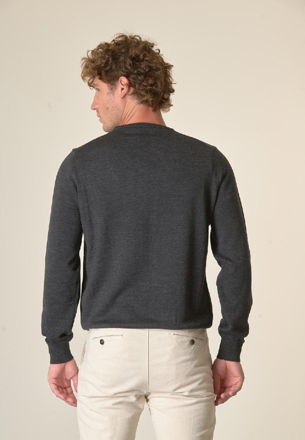 Angelico Girocollo antracite lana merinos extrafine Outlet