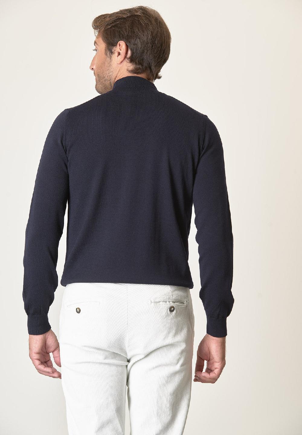 Angelico Lupetto blu lana merinos extrafine Offerte
