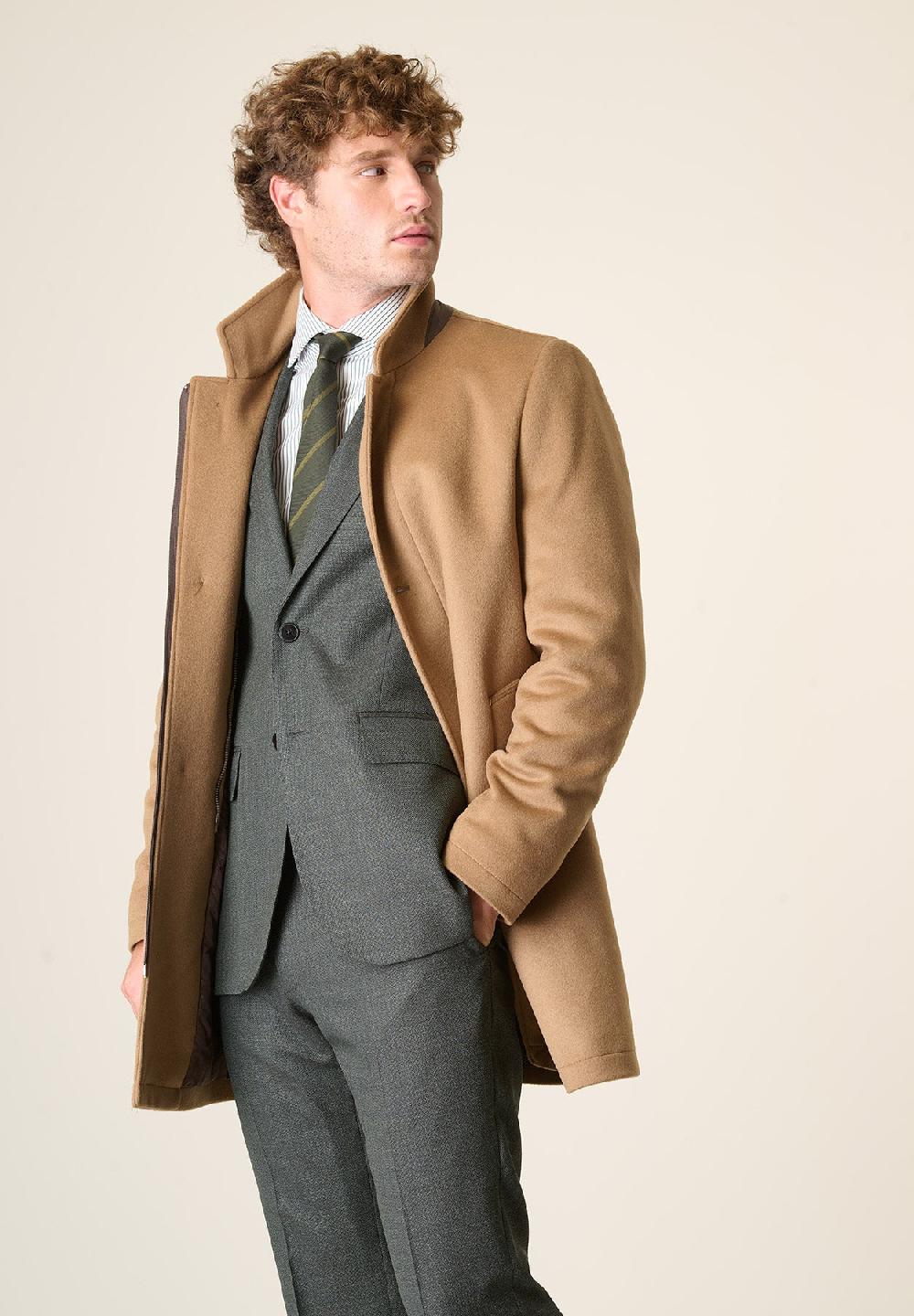 Angelico Cappotto cammello coreano pettorina staccabile Hotsell
