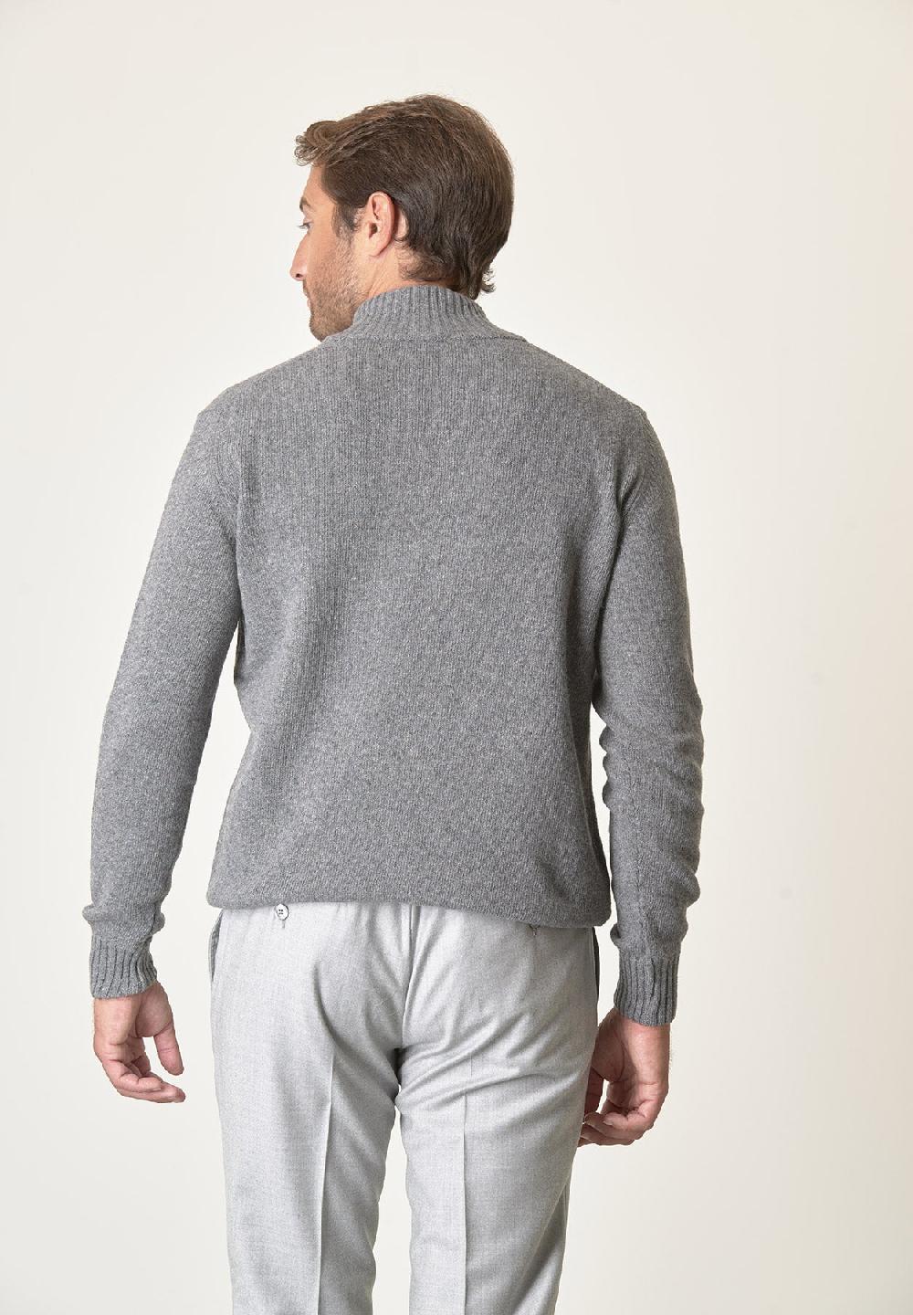 Angelico Lupetto zip grigio chiaro misto lana Vendita Calda