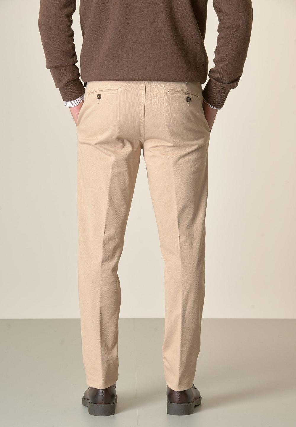 Angelico Pantalone beige tricotina cotone stretch regular fit Vendite Flash