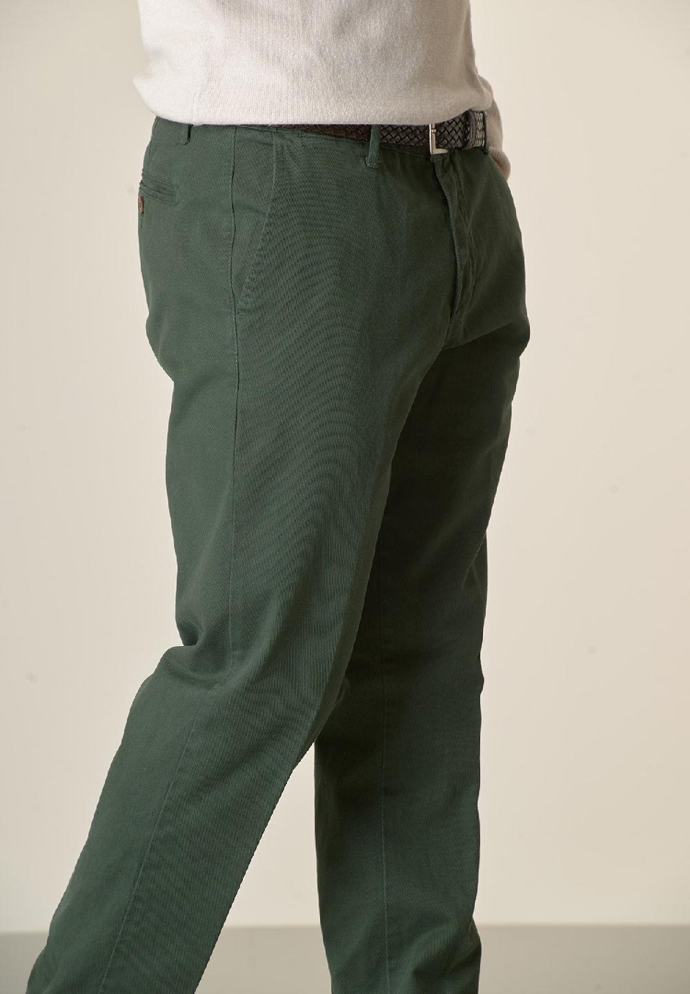 Angelico Pantalone verde bosco tricotina cotone stretch regular fit 2025