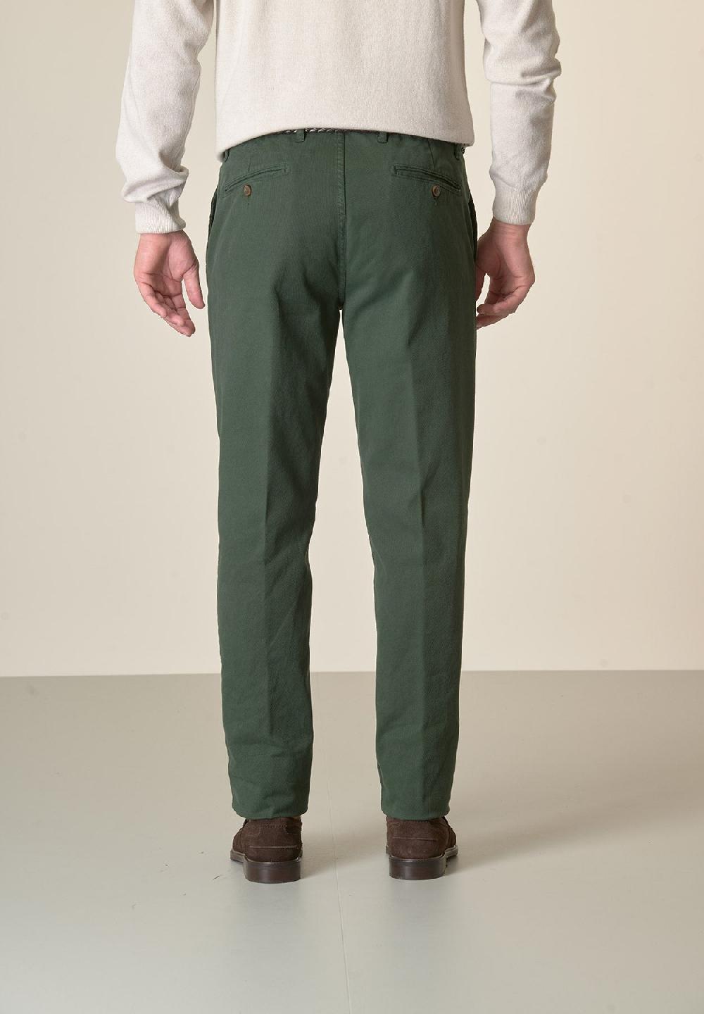 Angelico Pantalone verde bosco tricotina cotone stretch regular fit 2025
