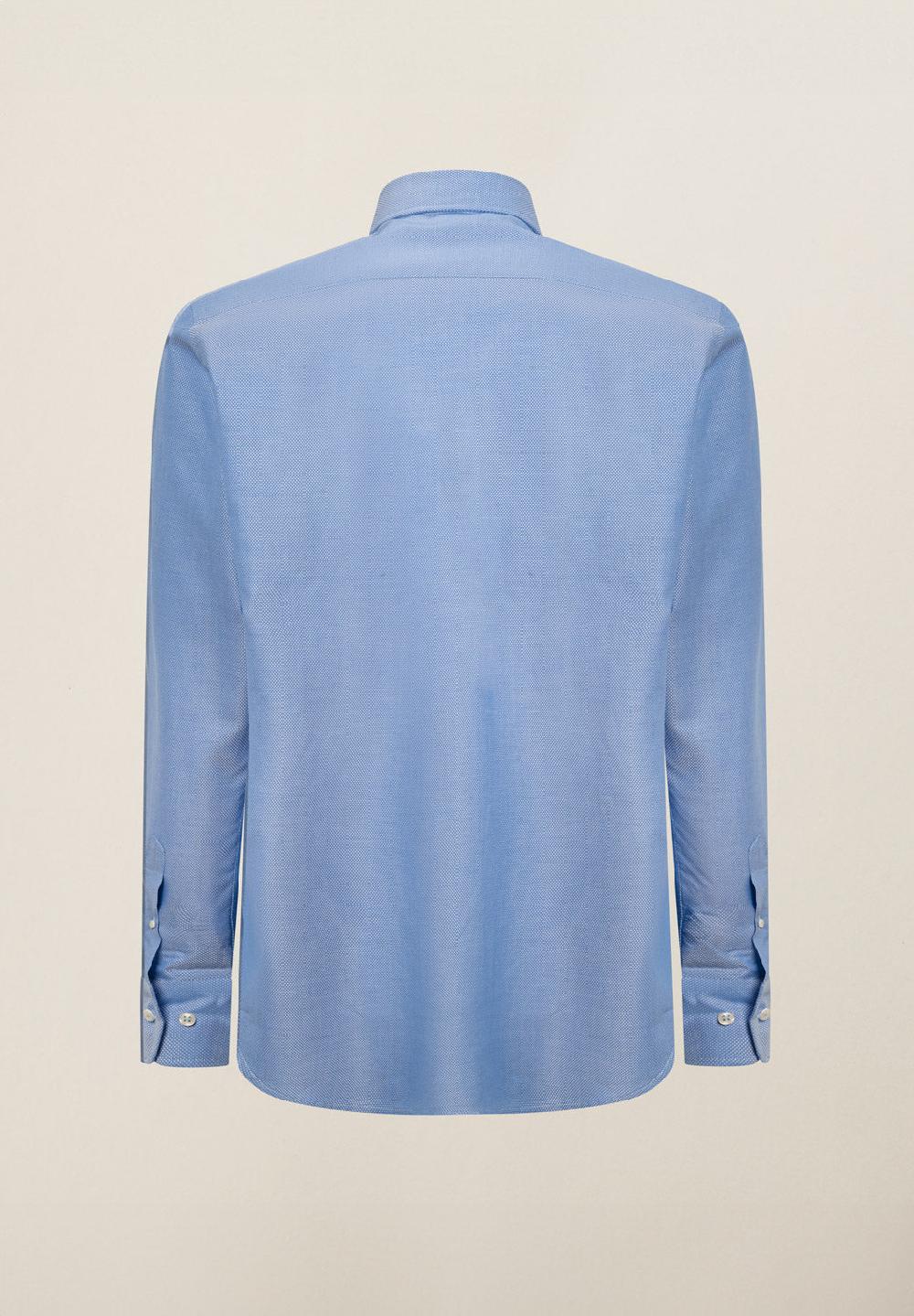 Angelico Camicia azzurro microdisegno cotone regular fit Italy