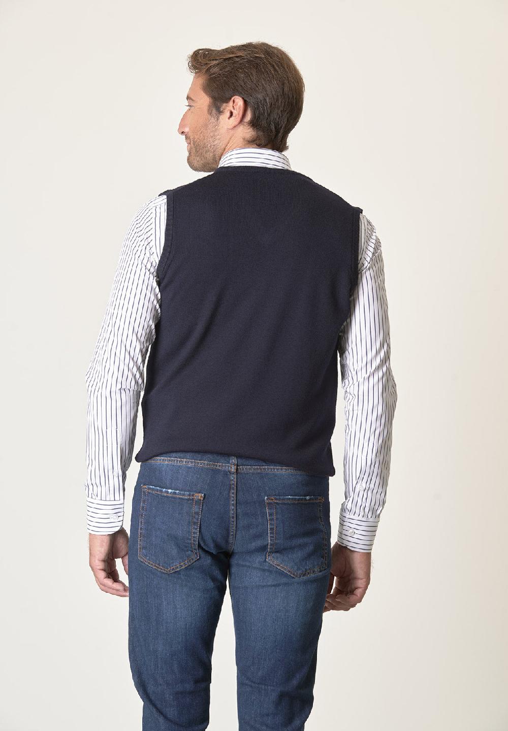 Angelico Gilet blu lana merinos extrafine Shopping Online