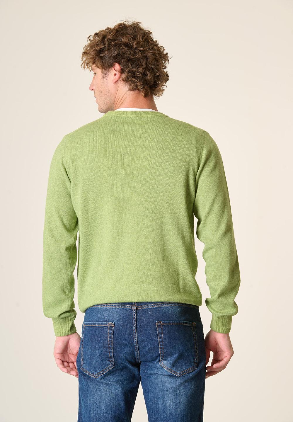 Angelico Girocollo verde pistacchio chiaro misto cashmere Promozione