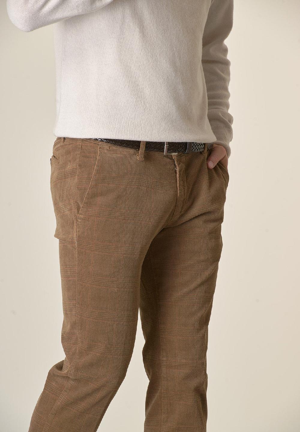 Angelico Pantalone bruciato fustagno Galles tinto capo slim fit Soddisfazione Garantita