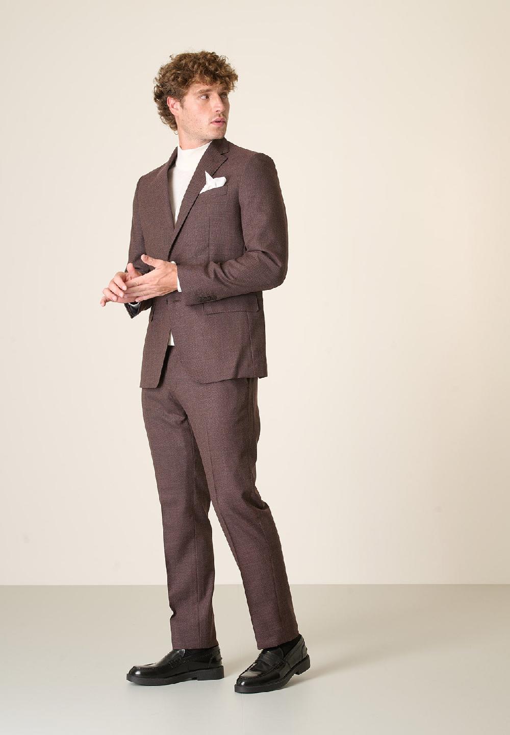 Angelico Abito bordeaux microdisegno lana 100s custom fit Fino Al -60%